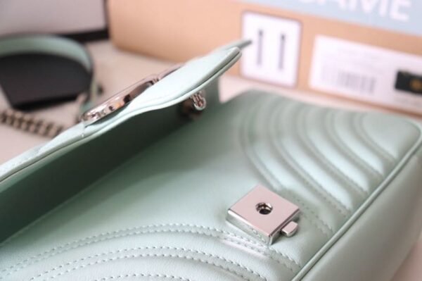 gg Marmont Small Matelass¨¦ Shoulder Bag Mint Green For Women 10in/26cm gg 443497