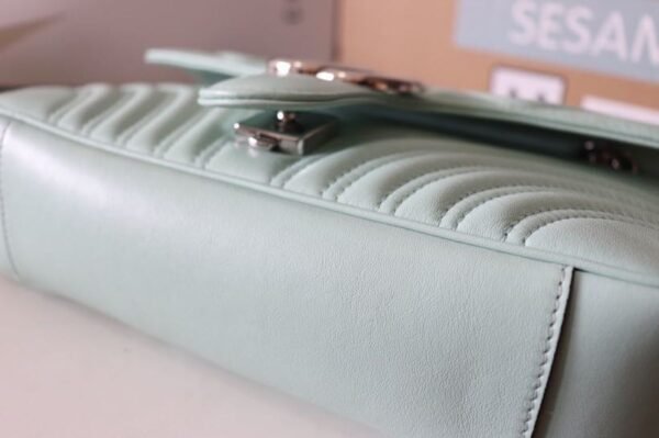 gg Marmont Small Matelass¨¦ Shoulder Bag Mint Green For Women 10in/26cm gg 443497