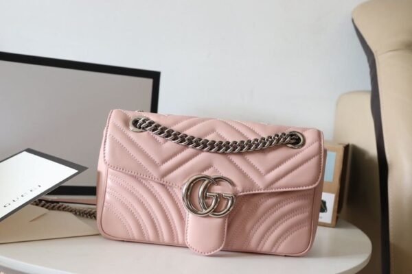 gg Marmont Small Matelass¨¦ Shoulder Bag Dusty Pink For Women 10in/26cm gg 443497