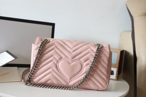 gg Marmont Small Matelass¨¦ Shoulder Bag Dusty Pink For Women 10in/26cm gg 443497