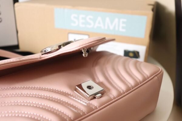 gg Marmont Small Matelass¨¦ Shoulder Bag Dusty Pink For Women 10in/26cm gg 443497