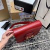 gg Horsebit 1955 Shoulder Bag Red Textured With A Vintage Effect For Women 9.8in/25cm gg ?602204 1DB0G 6638