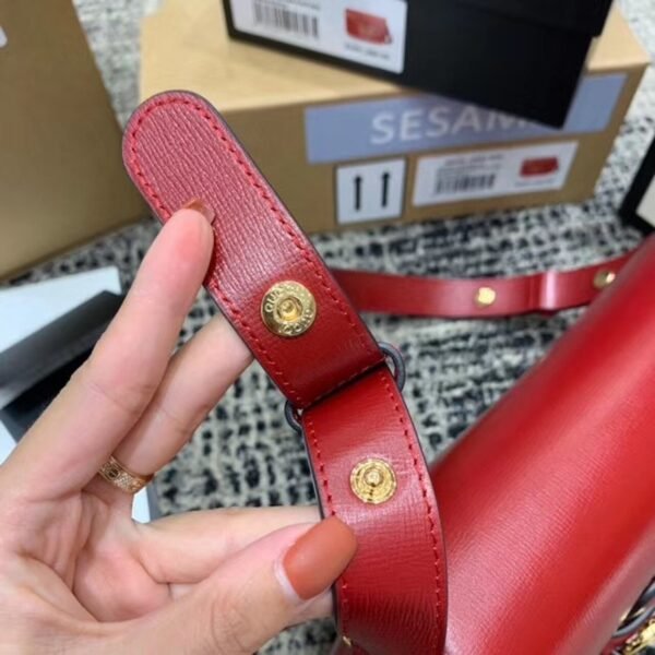 gg Horsebit 1955 Shoulder Bag Red Textured With A Vintage Effect For Women 9.8in/25cm gg ?602204 1DB0G 6638