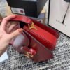 gg Horsebit 1955 Shoulder Bag Red Textured With A Vintage Effect For Women 9.8in/25cm gg ?602204 1DB0G 6638