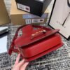 gg Horsebit 1955 Shoulder Bag Red Textured With A Vintage Effect For Women 9.8in/25cm gg ?602204 1DB0G 6638