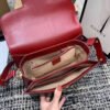 gg Horsebit 1955 Shoulder Bag Red Textured With A Vintage Effect For Women 9.8in/25cm gg ?602204 1DB0G 6638