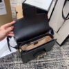 gg Horsebit 1955 Shoulder Bag Black Textured With A Vintage Effect For Women 9.8in/25cm gg ?602204 1DB0G 1000