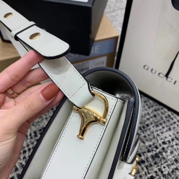 gg Horsebit 1955 Shoulder Bag White For Women 9.8in/25cm gg ?602204 1DB0G 9022