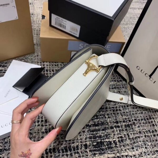 gg Horsebit 1955 Shoulder Bag White For Women 9.8in/25cm gg ?602204 1DB0G 9022