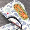 BAPE SPACE CAMO DOUBLE SHARK FULL ZIP HOODIE WHITE