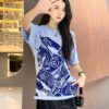 Burberry Knight Print T-Shirt (Light Blue)