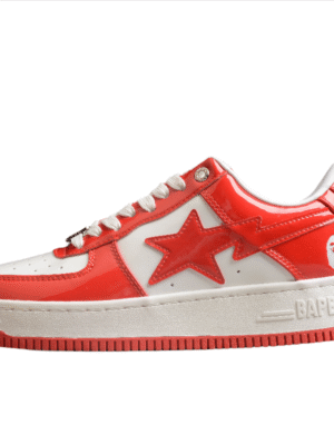 BAPE STA Low-Top Sneakers in Red and White