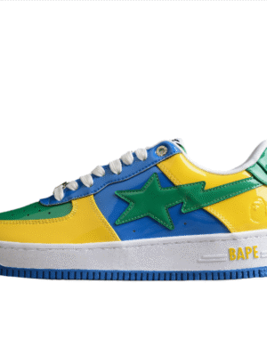 BAPE STA Low-Top Sneakers in Green, Blue, and Yellow