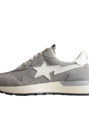 BAPE STA Runner Sneakers in Grey and White