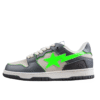 BAPE STA Low-Top Sneakers in Grey and Neon Green