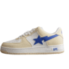 BAPE STA Low-Top Sneakers in Cream and Blue