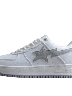 BAPE STA Low-Top Sneakers in White and Gray