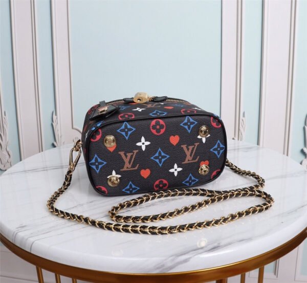 148f3f07-b855-4f9f-96e0-9a19a25e1672 LV Vanity PM Bag Game On Monogram Canvas Black By Nicolas Ghesquiere For Women, Women¡¯s Handbags, Shoulder And Crossbody 7.5in/19cm LV M57482