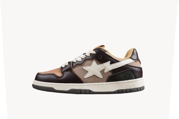 BAPE STA Low-Top Sneakers in Brown and Beige