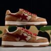BAPE STA Low-Top Sneakers in Red and Brown