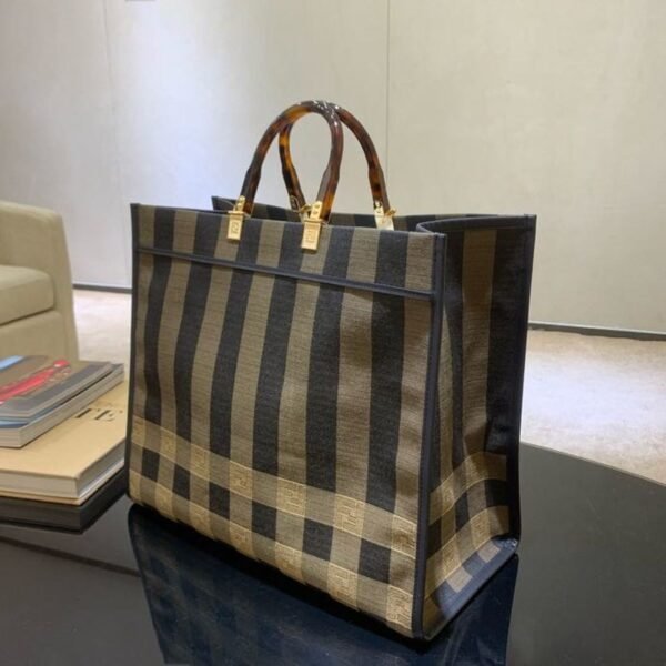 FI Sunshine Large Canvas Tote Bag Brown For Women, Handbags, Shoulder Bags 15.7in/40cm FF 8BH372ABVTF1BAH