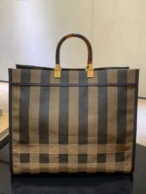 FI Sunshine Large Canvas Tote Bag Brown For Women, Handbags, Shoulder Bags 15.7in/40cm FF 8BH372ABVTF1BAH