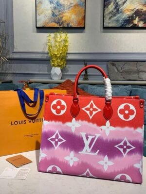 LV Escale Onthego GM Tote Bag Red For Women,  Shoulder Bags 16.1in/41cm LV M45121