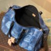 LV Keepall Bandouliere 50 Damier Salt Canvas Ocean Blue For Men, Bags, Travel Bags 19.7in/50cm LV N50059