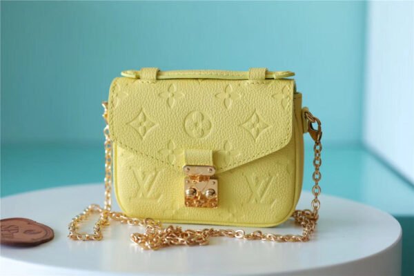LV Micro Metis Monogram Empreinte Yellow For Women, Women¡¯s Handbags, Shoulder And Crossbody Bags 5.5in/14cm LV M81407