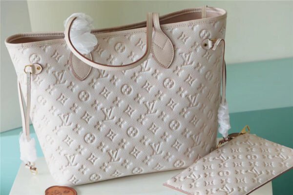 1593c1e3 LV Neverfull MM Monogram Empreinte Pale Beige For Women, Shoulder and Crossbody Bags 12.2in/31cm LV M46231