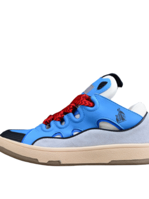 Lanvin Blue and Red Lace Sneakers