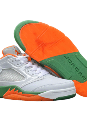 JORDAN 5 Low White/Orange/Green