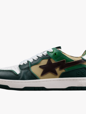 BAPE STA Low-Top Sneakers in Green and Brown
