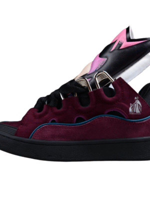 Lanvin Burgundy Suede Sneakers