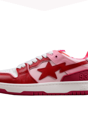BAPE STA Low-Top Sneakers in Red and Pink