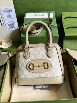 gg Horsebit 1955 gg Mini Bag Beige For Women, Women’s Bags 7.9in/20cm gg 677212 UULAG 9682