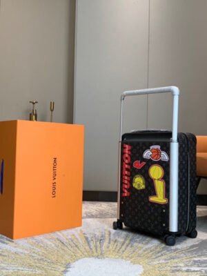 LV Horizon 55 Monogram Unisex Rolling Lugage Black 55cm For Men, LuGucciage 21.7in/55cm LV