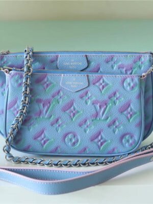LV Multi Pochette Accessoires Monogram Empreinte Blue For Women, Women¡¯s Handbags 9.4in/24cm LV?