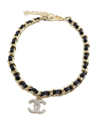 18K CC 1995 Rhinestone Necklace