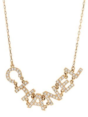 18K CC Crystal 90's Icon Logo Necklace