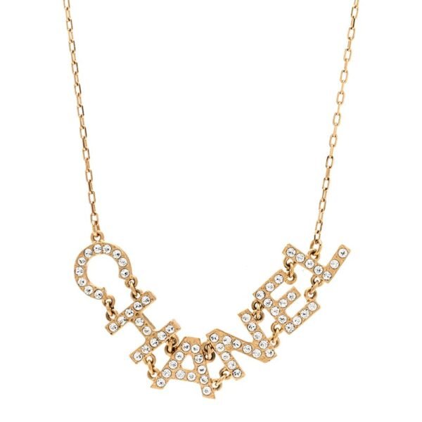 18K CC Crystal 90's Icon Logo Necklace