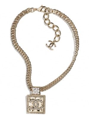 18K CC Metal & Diamant¨¦s Pendant Necklace