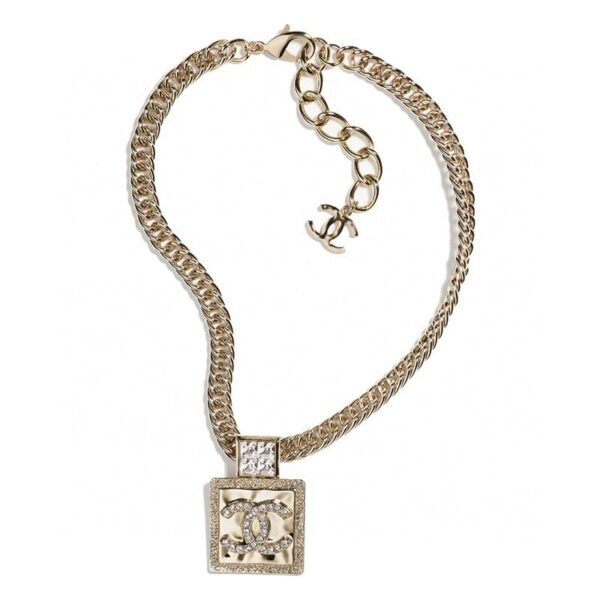 18K CC Metal & Diamant¨¦s Pendant Necklace