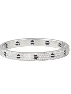18K Love Diamond-Paved Ceramic Bracelet