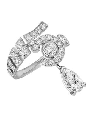 18K CC Diamond No.5 Drop Ring