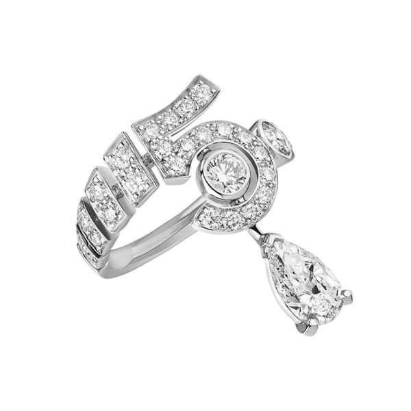 18K CC Diamond No.5 Drop Ring