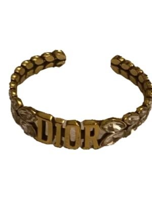 18K CD Vintage Crystal Cuff Bracelet