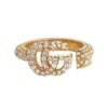 18K Double G Crystal Ring