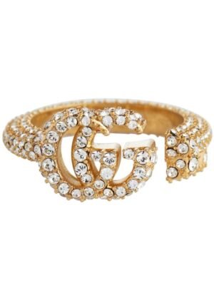 18K Double G Crystal Ring