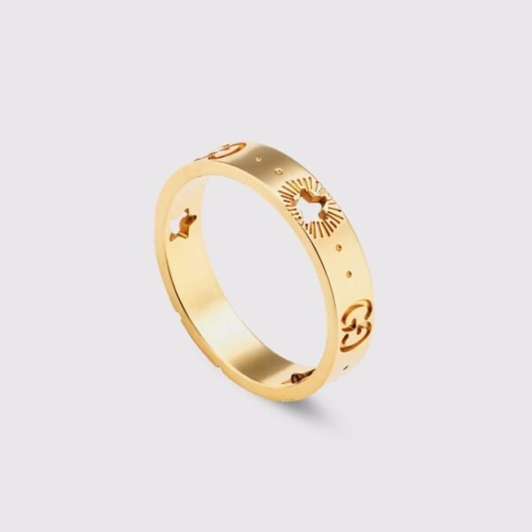 18K Double G Icon Yellow Gold Ring